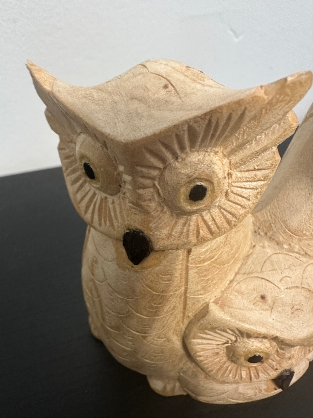 Hand Carved Wooden Owl Family Figurine – 3 Owls Rustic Decor - Picture 9 of 10